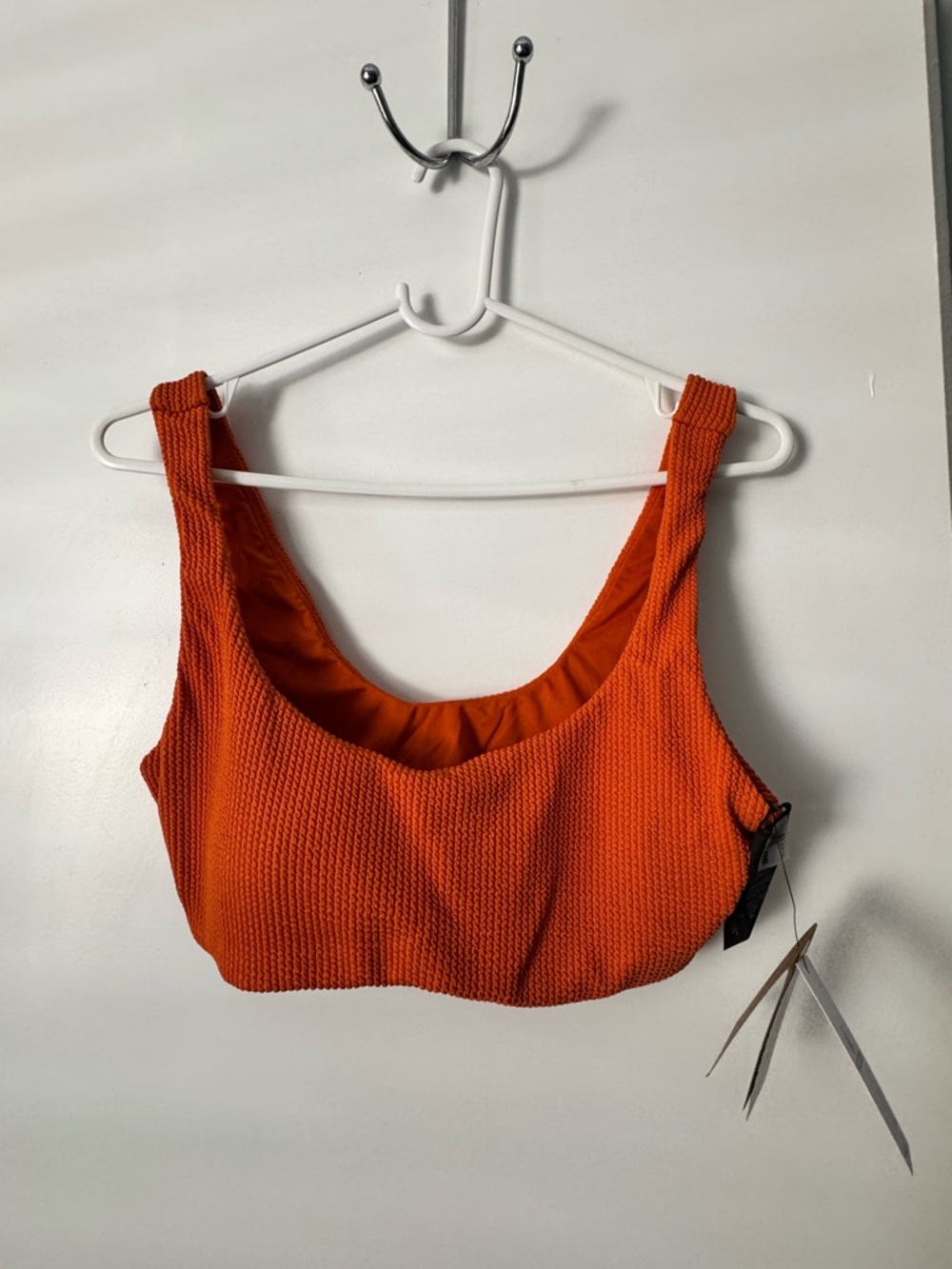 Volcom Textured Orange Crop Bikini Top Large NWT